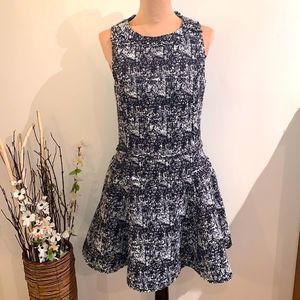 Banana Republic Textured Black and White Midi Dress